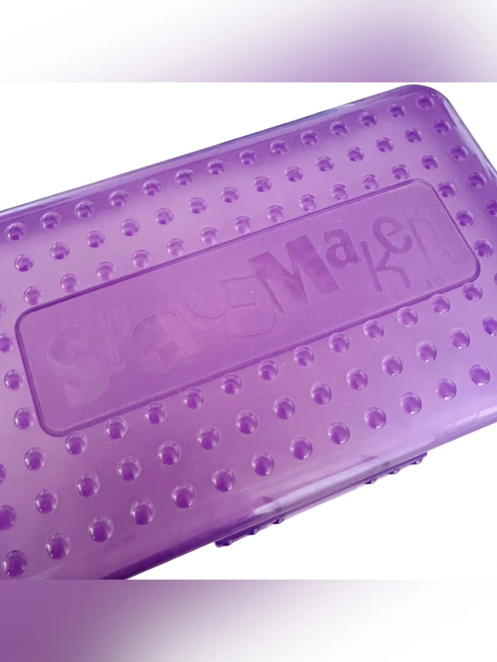 Spacemaker Vintage 90s Purple & Clear Pencil Case Box